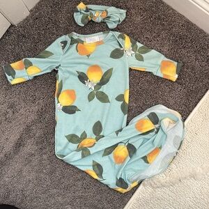 Tie long sleeve sleeper gown